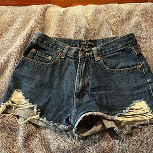 distressed denim shorts